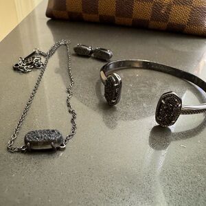 Kendra Scott Black Drusy Set!
